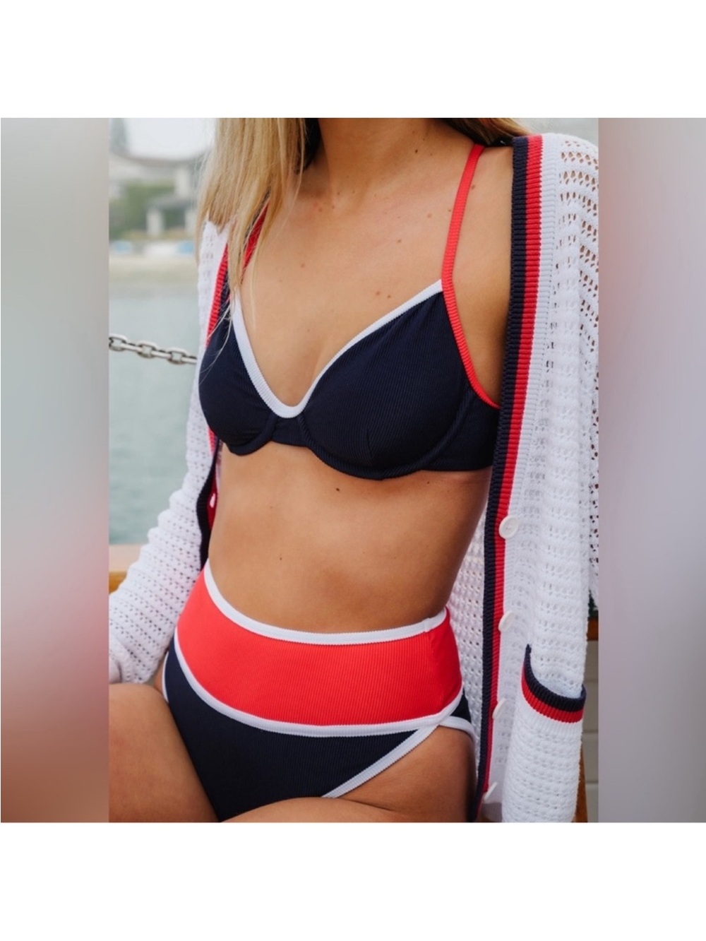 NWT BEACH Riot  KORI TOP - AMERICANA COLORBLOCK